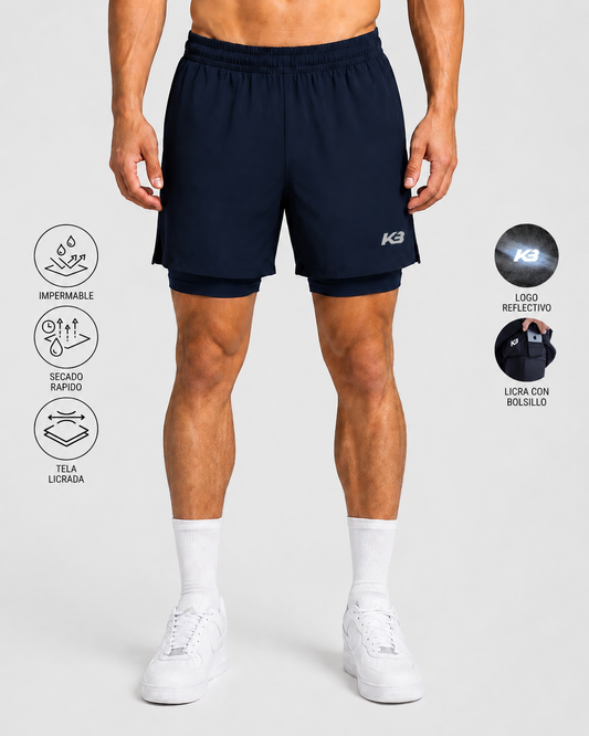 Pantaloneta Con Licra Y Bolsillo┃KBMEN RF.103