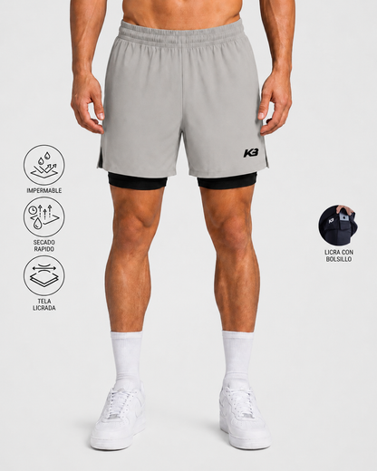 Pantaloneta Con Licra Y Bolsillo┃KBMEN RF.103
