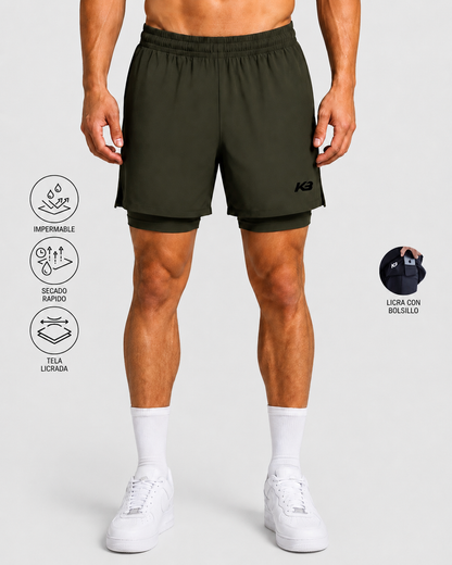 Pantaloneta Con Licra Y Bolsillo┃KBMEN RF.103