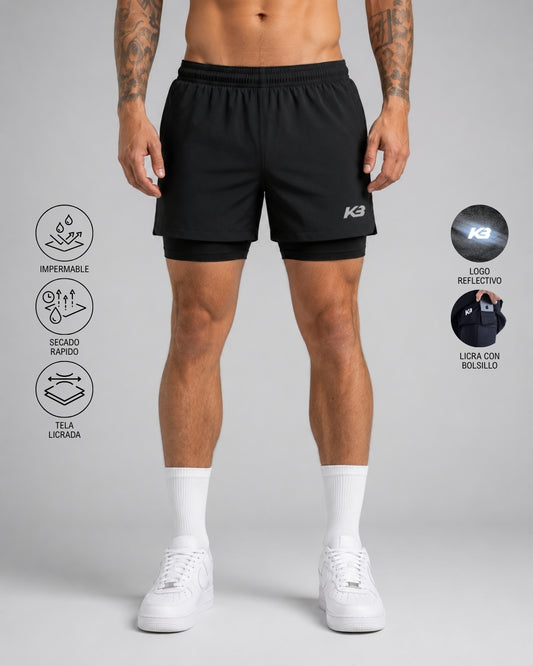 Pantaloneta Running Con Licra ┃KBMEN RF.343